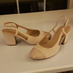 Pinkish nude 9.5 slingback heels
